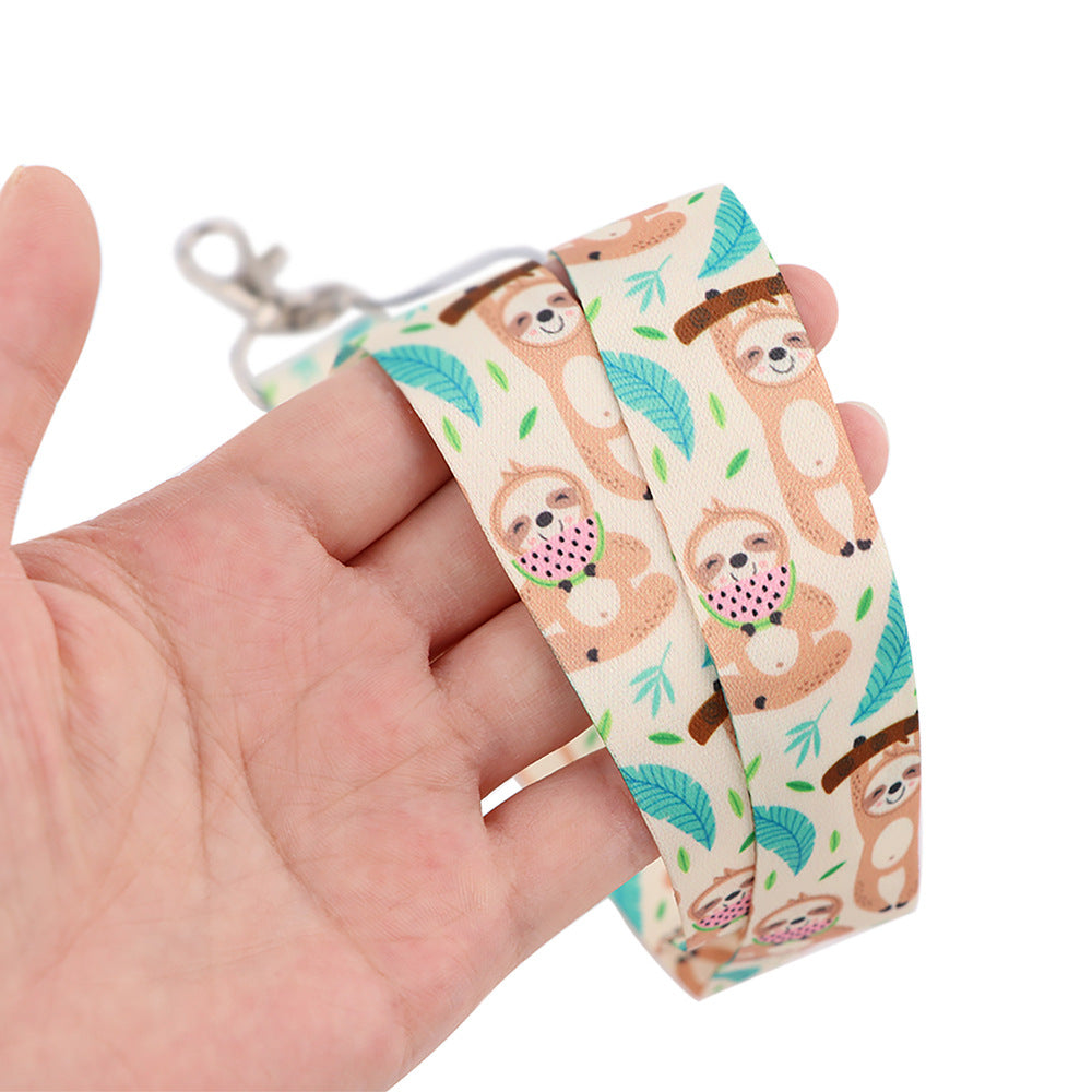 Wholesale Polyester Cute Sloth Mobile Phone Lanyard Keychain